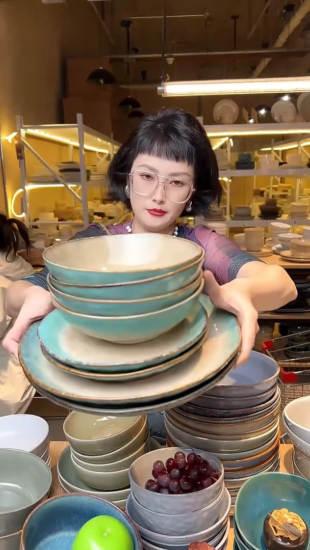 瓷293外贸尾货高温釉下彩陶瓷餐具默认微瑕