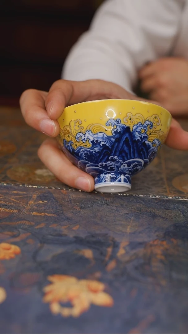 【闪购商品】杯水造江崖海水鸡心杯