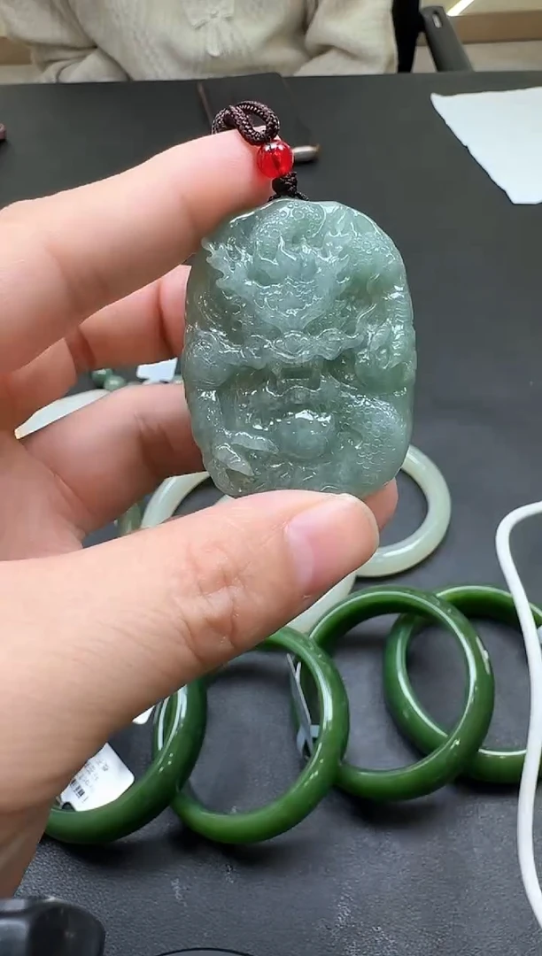 颈饰未镶嵌翡翠【瑞睿珠宝】翡翠龙牌