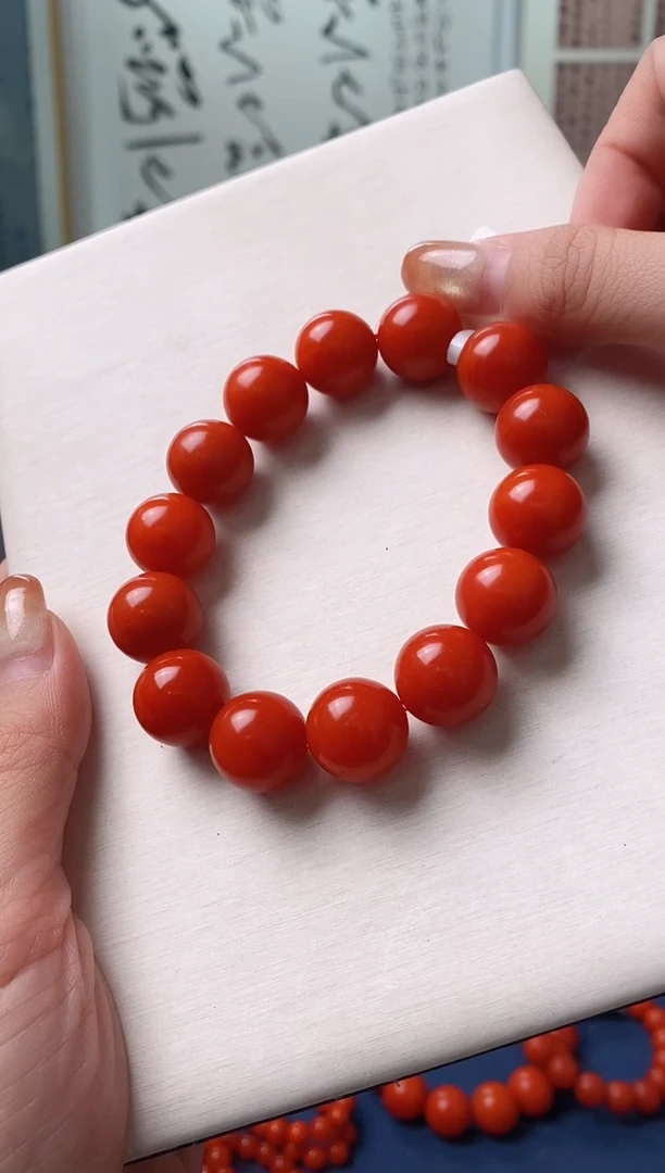 未镶嵌手链南红玛瑙追**想5A保山南红单圈15+mm