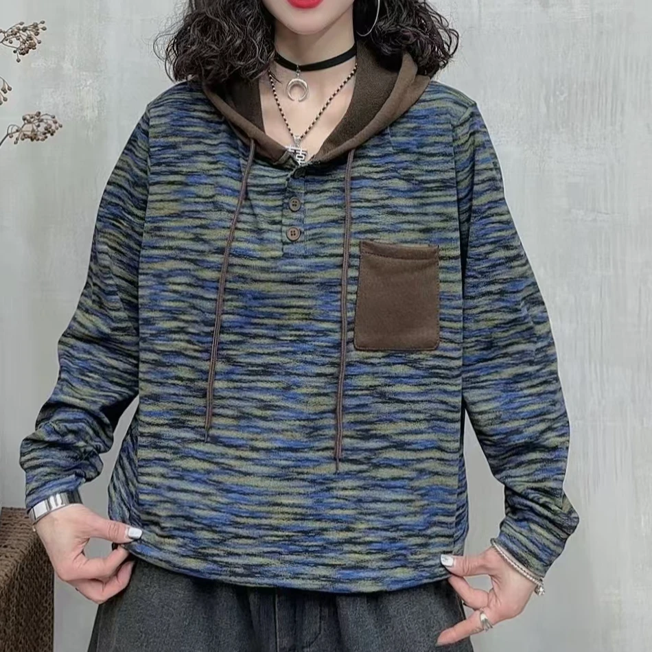 8197新款春季休闲减龄显瘦连帽上衣T恤