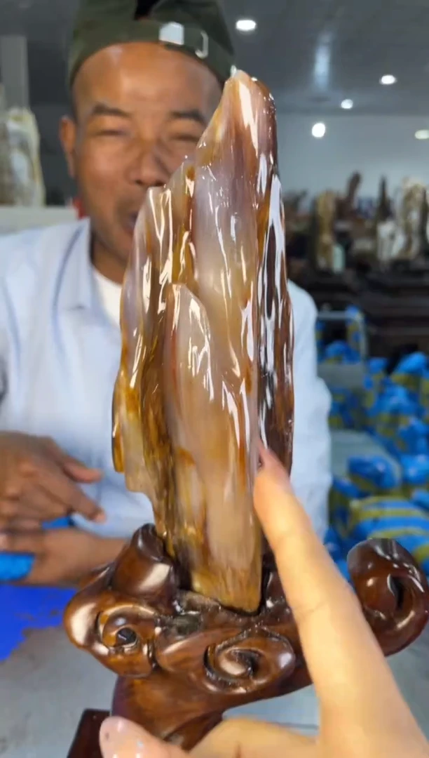 未镶嵌摆件硅化玉7