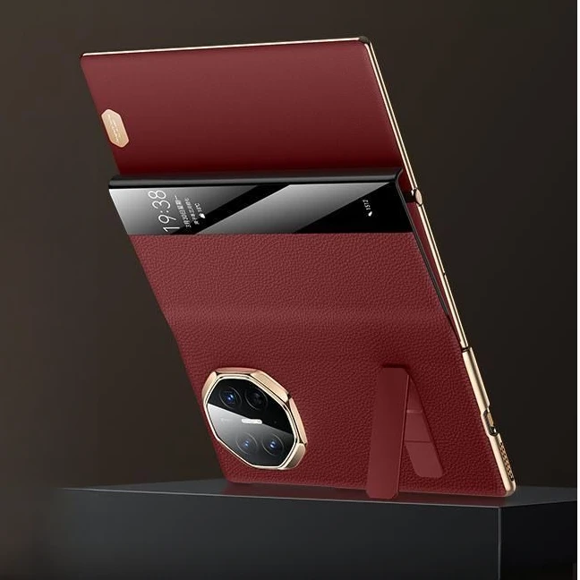 适用华为matext全包款翻盖式智能视窗显示真皮套三折叠商务手机壳