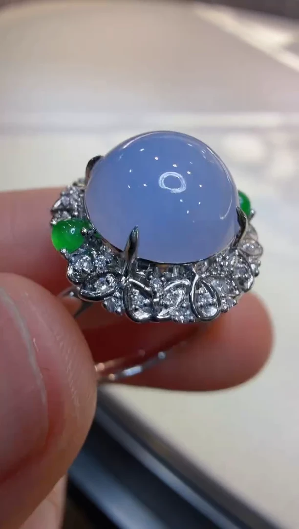 18K金镶嵌戒指翡翠多样性团购发一件