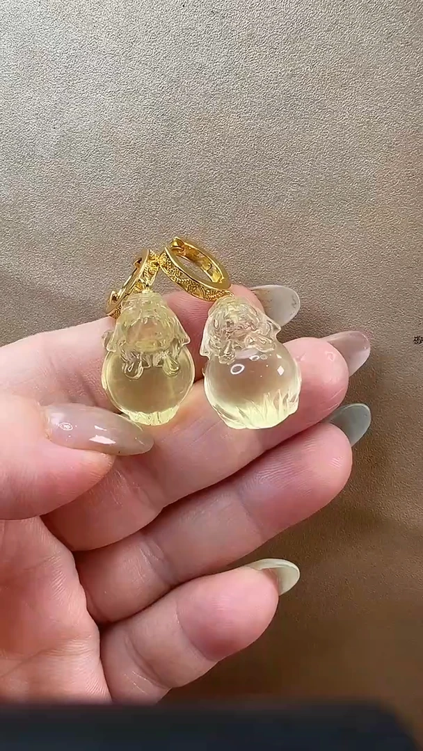 水晶耳饰银S925镶嵌耳环