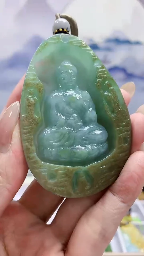 未镶嵌定制翡翠4917MM-毛货挂件73