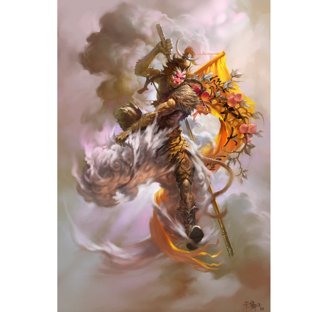 尚多米画廊-知名潮流设计师干橘子-李凯版画作品《悟空》