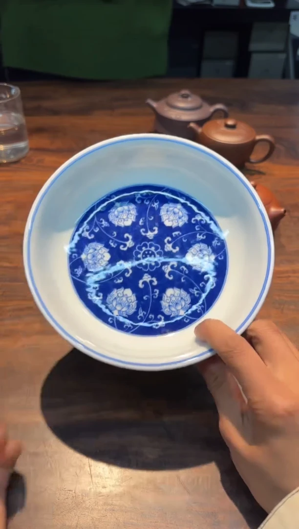 【闪购商品】妙色 青花蓝地宝相壶承（大号）