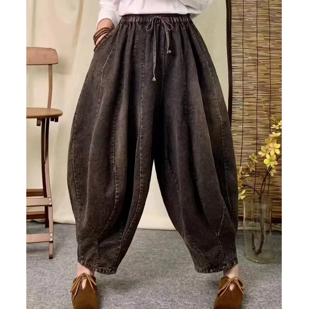 332牛仔南瓜裤 单色 均码