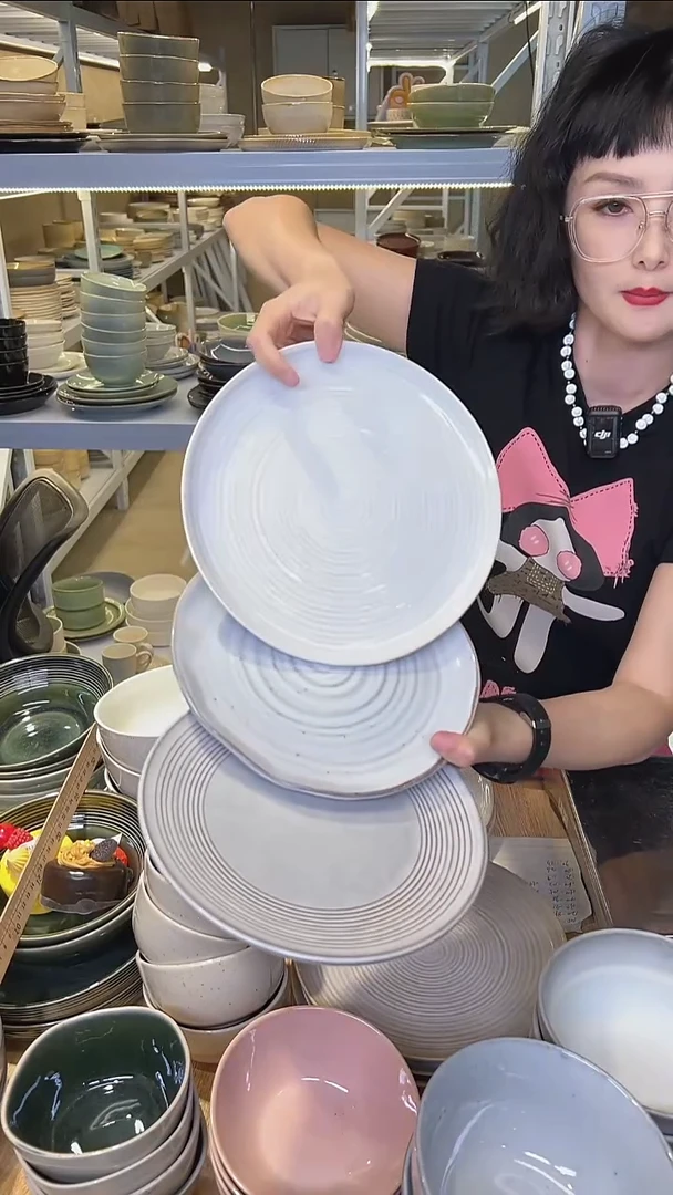 瓷221外贸尾货高温釉下彩陶瓷餐具默认微瑕