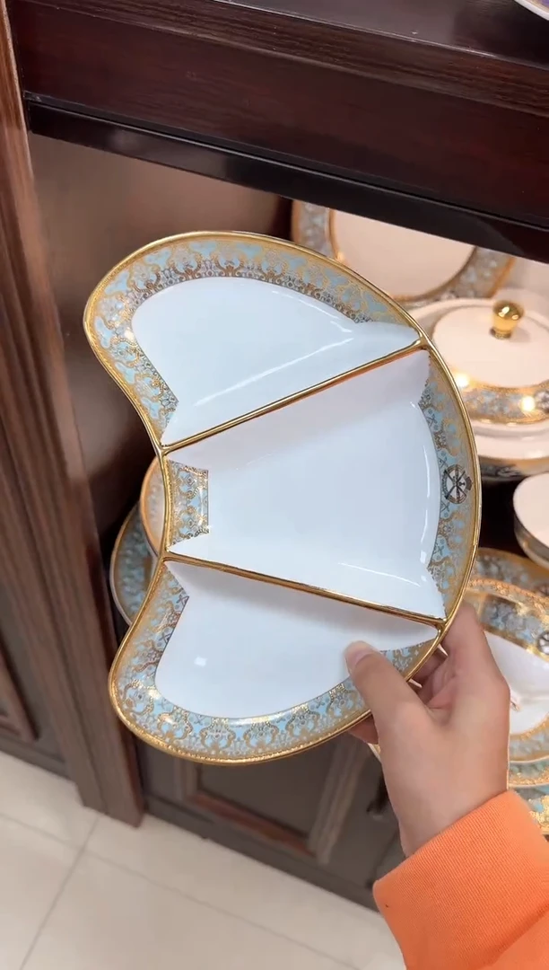 【闪购商品】瓷片三格点心盘  春节活动福利价