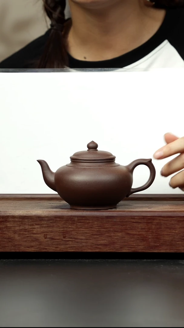 紫砂茶壶老紫泥笑樱