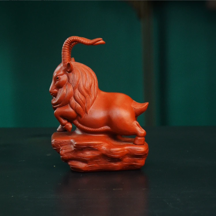 红色领头羊客厅摆放个人把玩收藏茶宠摆件雕塑手串