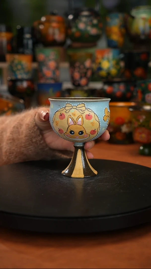 紫砂油画釉下彩手绘