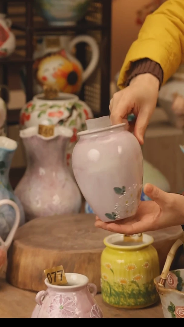 陶瓷景德镇设计师手作花器摆件侘寂风@M172@