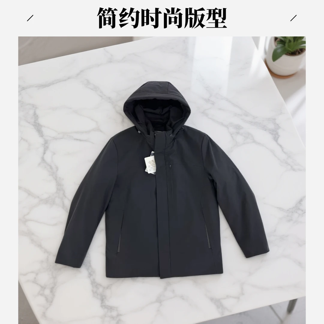 常规款保暖可脱卸帽羽绒户外外套男式秋冬男款85959