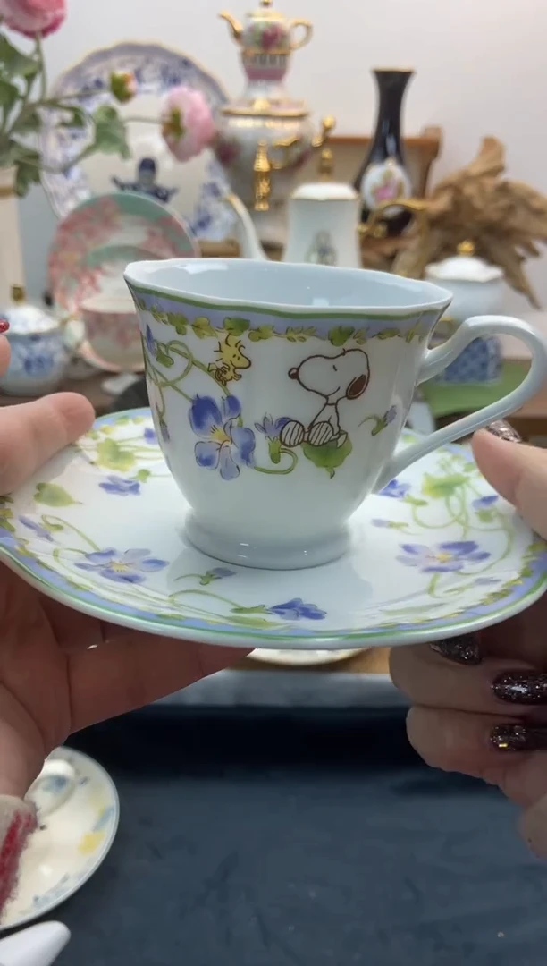 瓷片全新史努比咖啡杯谨慎参拍，防伪帖撕毁无售后