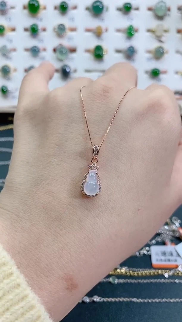 颈饰银S925镶嵌翡翠天然翡翠