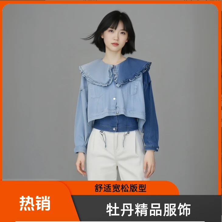 主播推荐351~400潮流百搭宽松显瘦复古韩版牛仔外套男女四季款