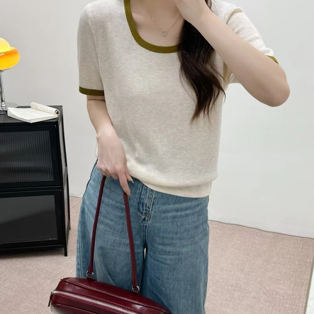 甜酷熊2025春夏新款女装潮流活力亮色圆领休闲刺绣