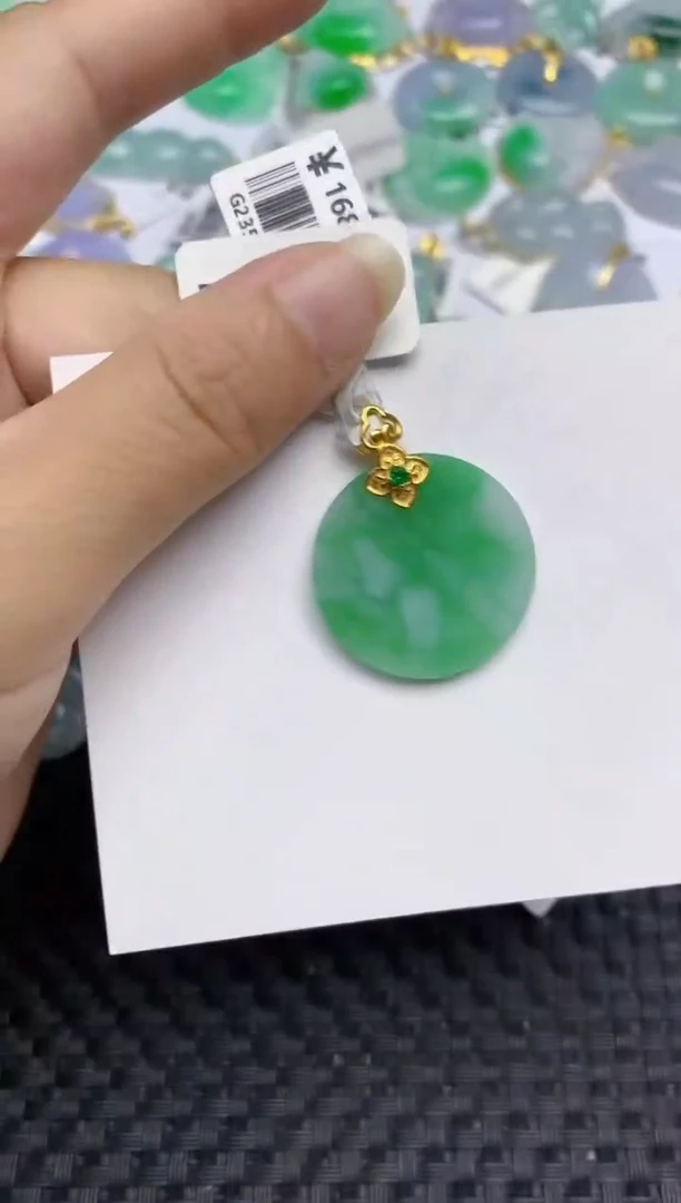 翡翠银S925镶嵌颈饰天然A货翡翠