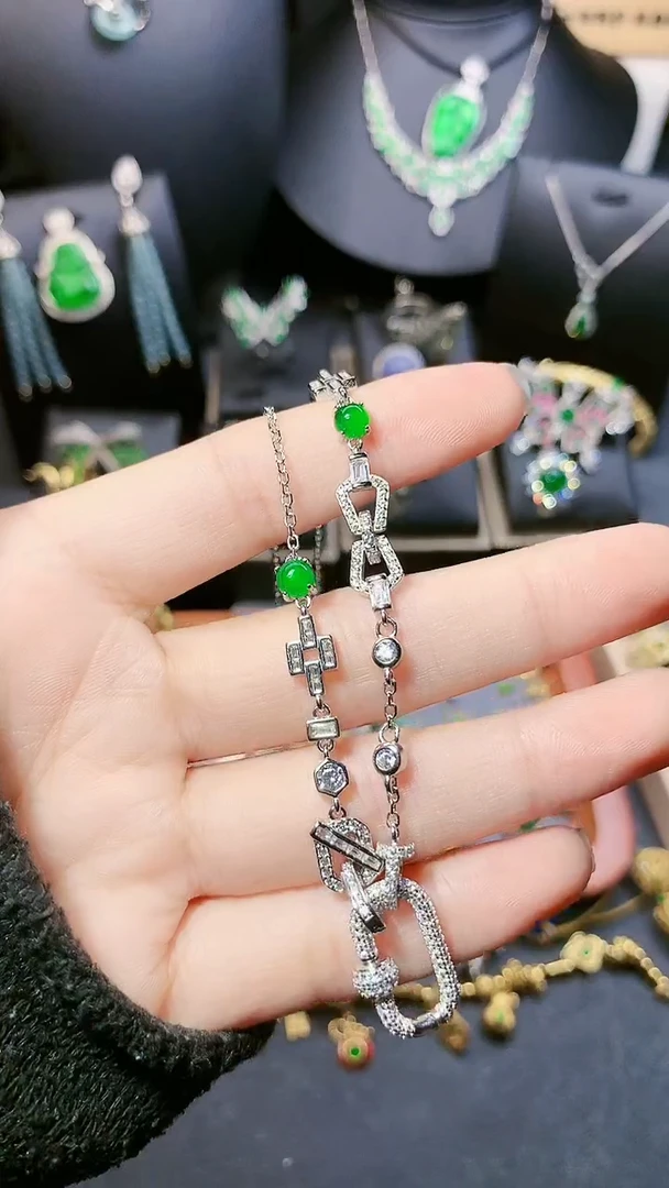 【闪购商品】翡翠项链银S925镶嵌项链