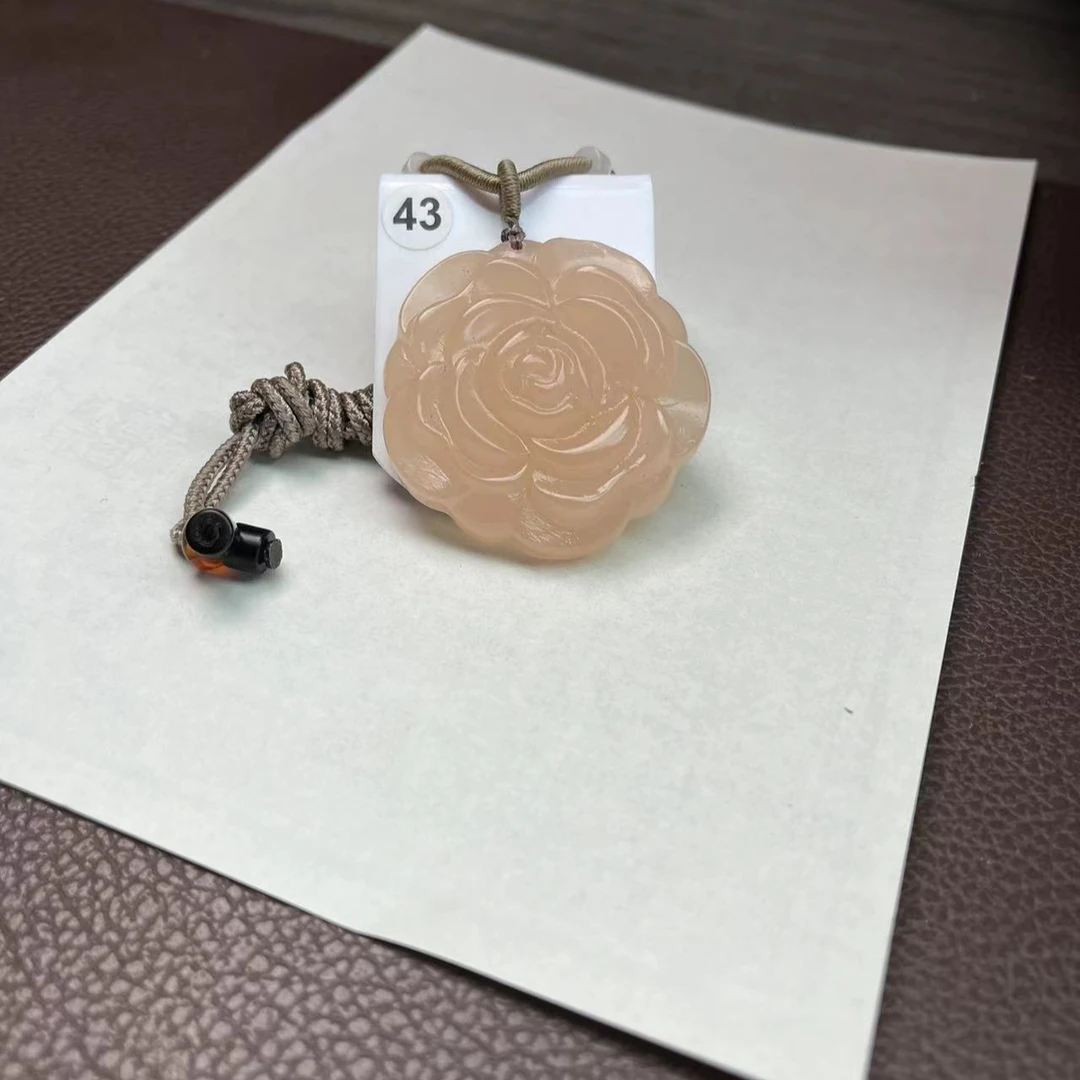 柚子粉冰藕粉玫瑰花吊坠