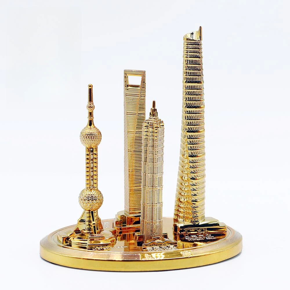 东方明珠塔上海特色地标建筑模型环球中心金茂大厦金属创意工艺品