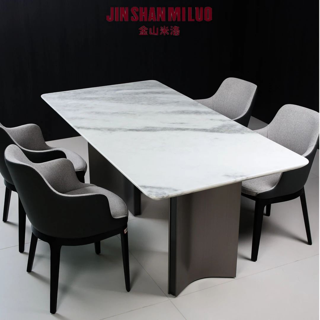 奢石餐桌家用超晶石现代简约天然大理石餐台长方形2025新款