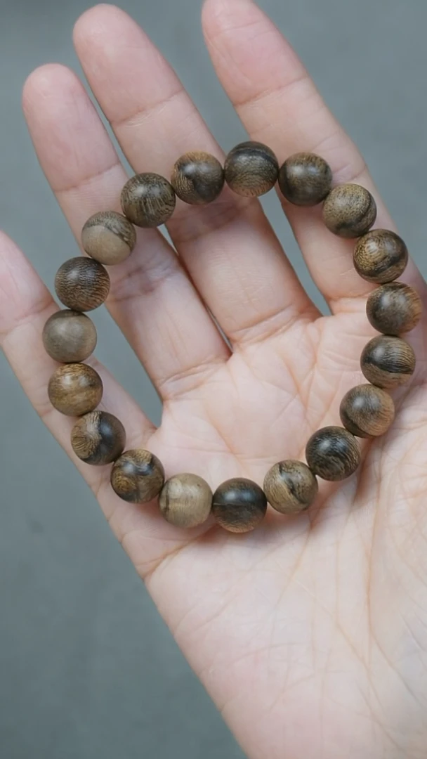 沉香手串达拉干虎斑纹 1.0 单圈 圆珠(多样性发货）