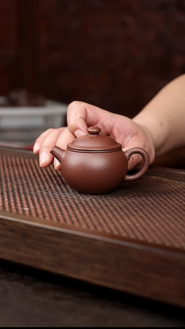 茶壶紫砂紫泥小巨轮珠