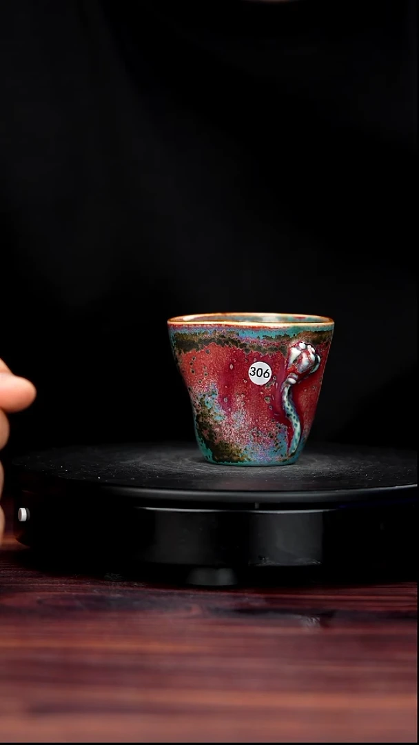 杯子瓷306#郭义兴一级品原矿钧瓷随型杯