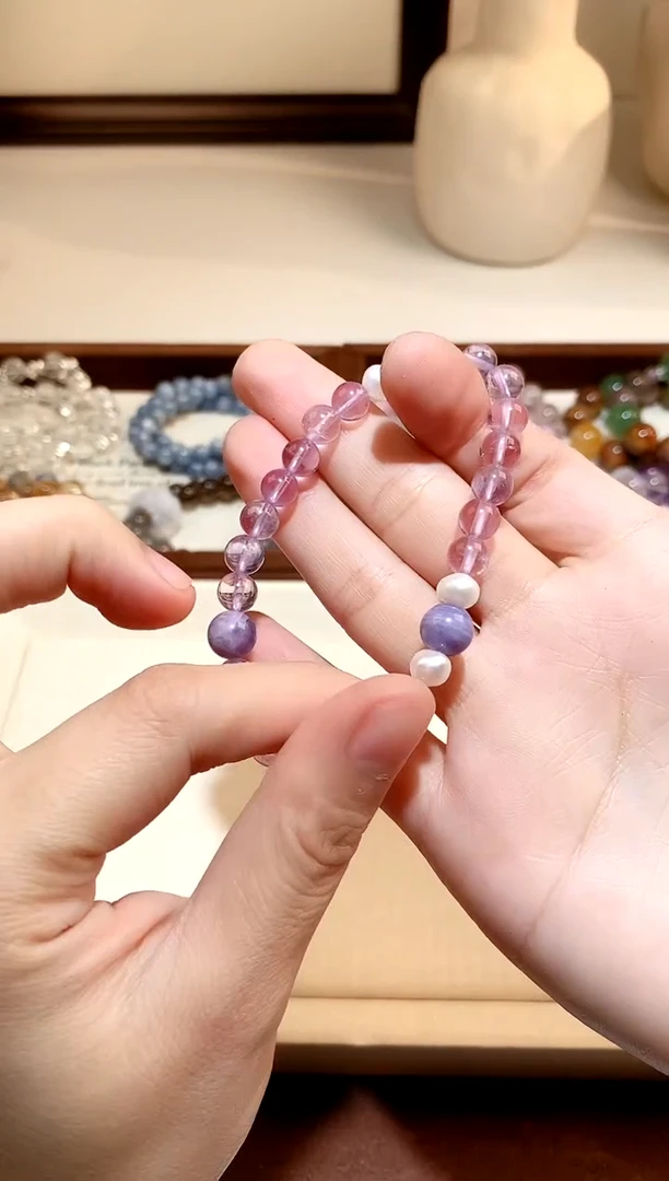 未镶嵌手链水晶奶盖紫玉晶diy手串 多样性发一