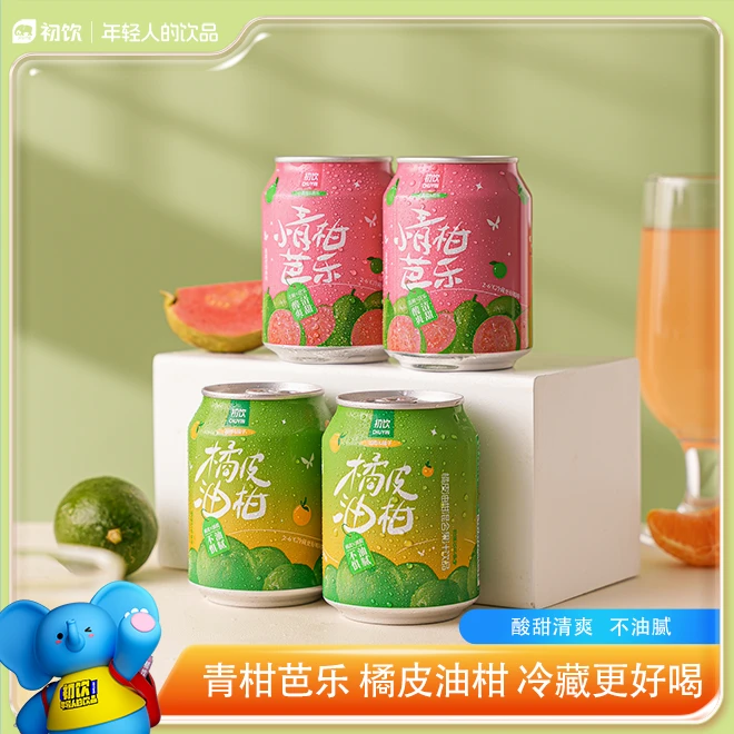 初饮橘皮油柑青柑芭乐混合果汁冷藏饮品优质水果238g