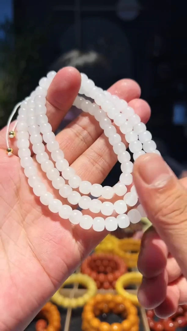 手串未镶嵌和田玉6+108多圈