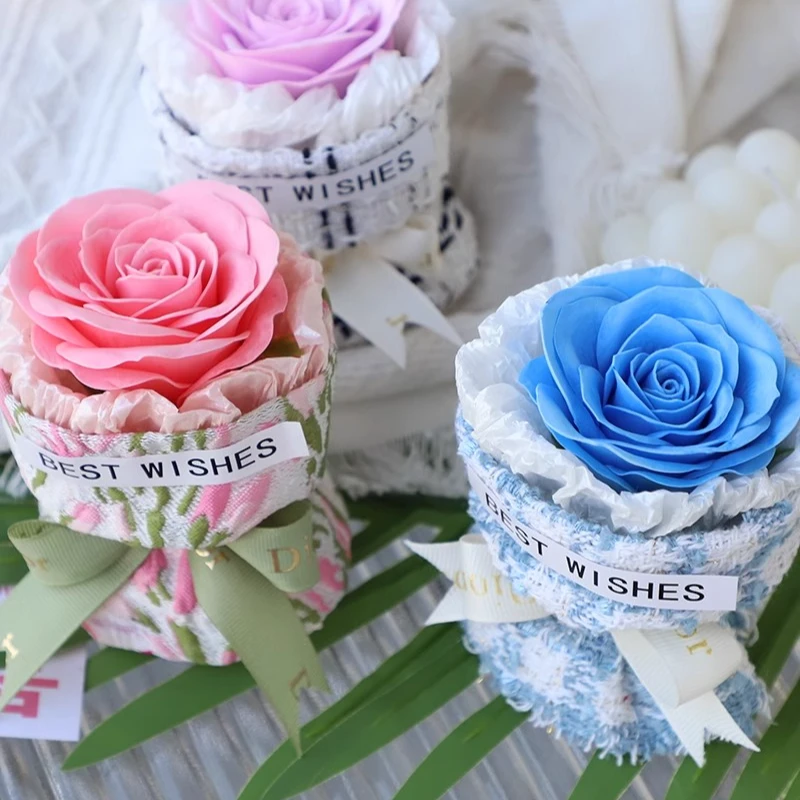 迷你小香风花束干花永生花玫瑰花送男女伴手礼品生日装饰七夕节