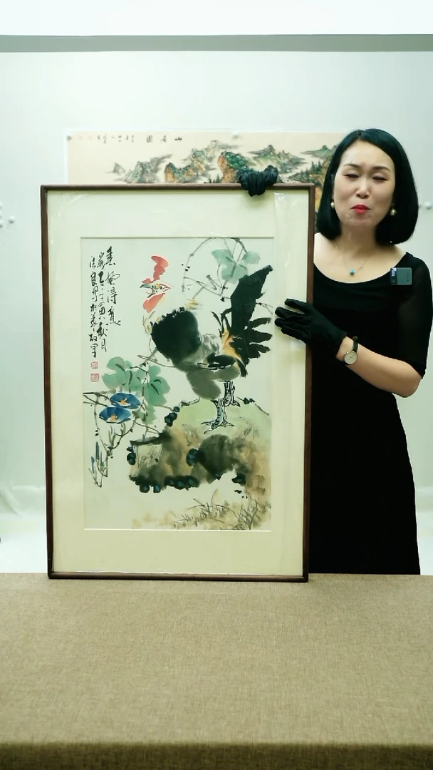 92*62李法良手绘花鸟带框
