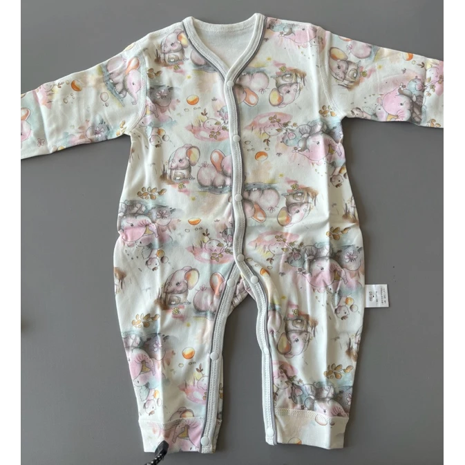 乐娃娃四季长袖连体哈衣 紫色小象