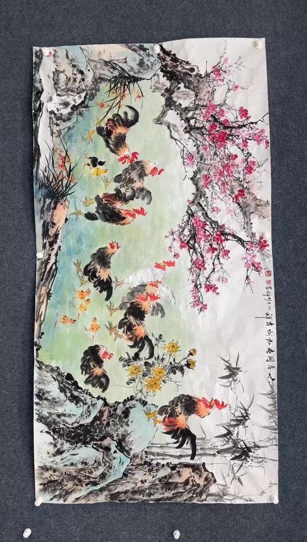 国画艺术馆-颜新辉-八尺-六合同春