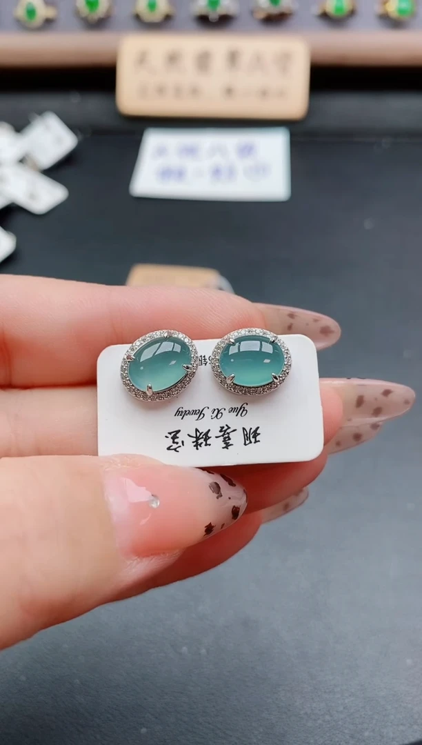 银S925镶嵌戒指翡翠1