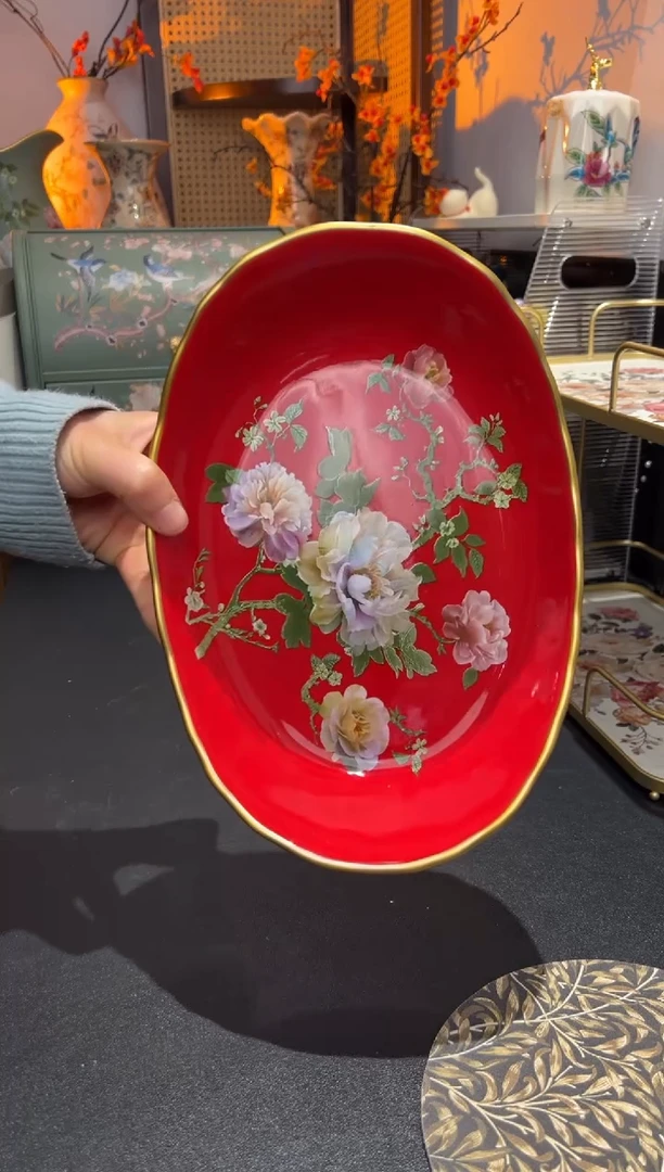 外贸陶瓷铁艺家居百货-大号元宝碗