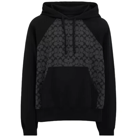 未使用 COACH/蔻驰 卫衣秋冬男士经典标志连帽卫衣插兜上衣长袖