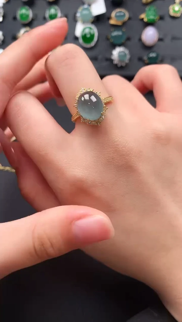 【闪购商品】翡翠戒指银S925镶嵌634124