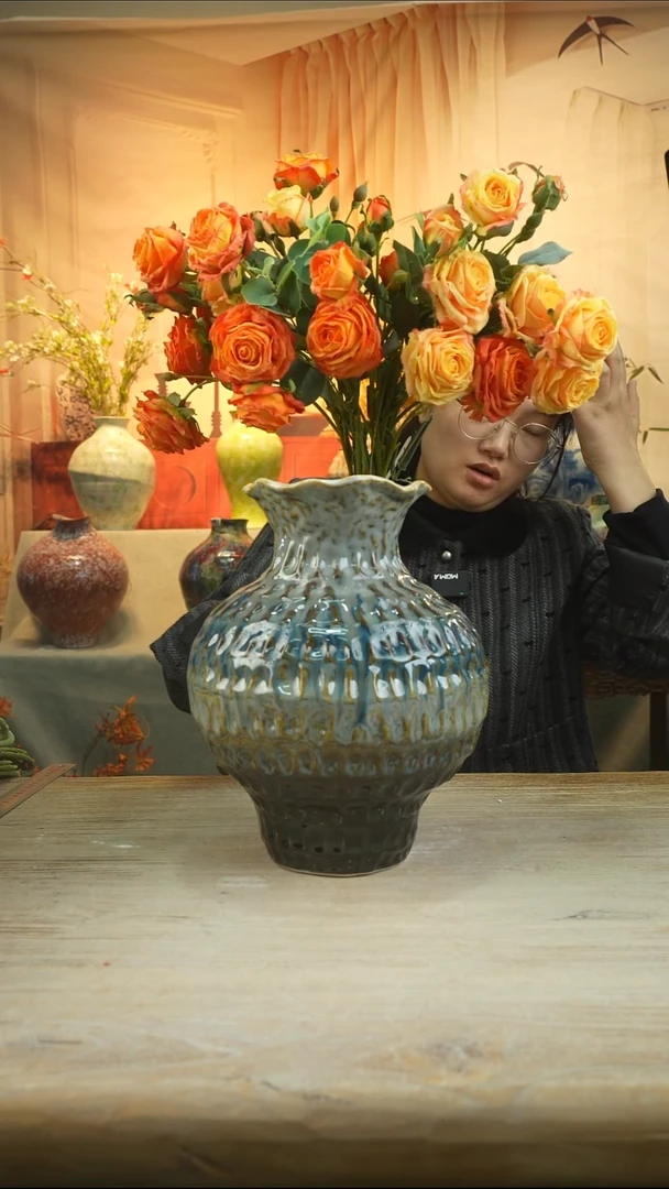 高30口14高温陶瓷花瓶花器