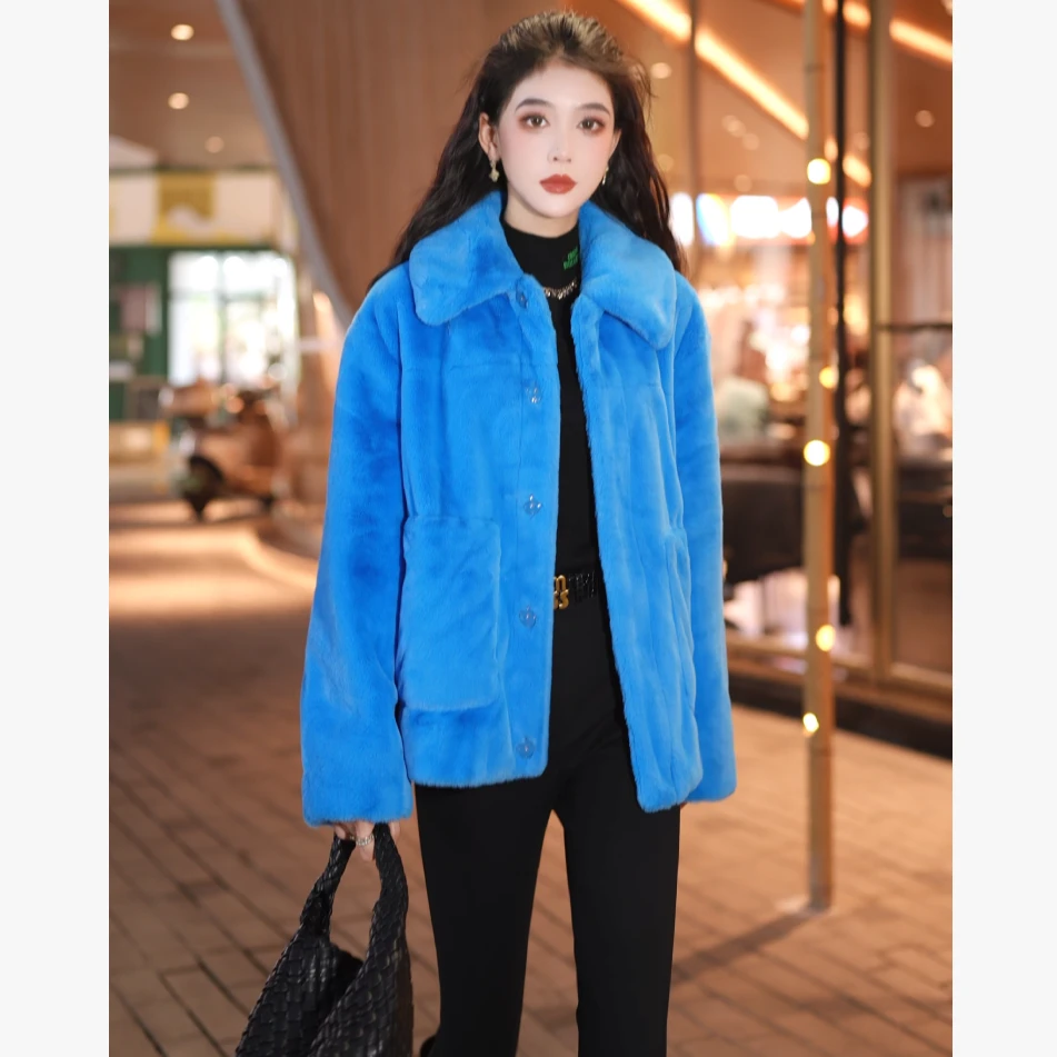 AMASS/阿玛施秋冬新款减龄百搭清冷松弛感毛绒服饰外套5400802