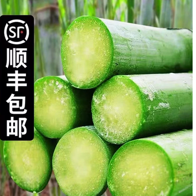 正宗陶山青皮甘蔗孕妇水果甜脆现砍5斤包邮1-2个裂口（两节头）