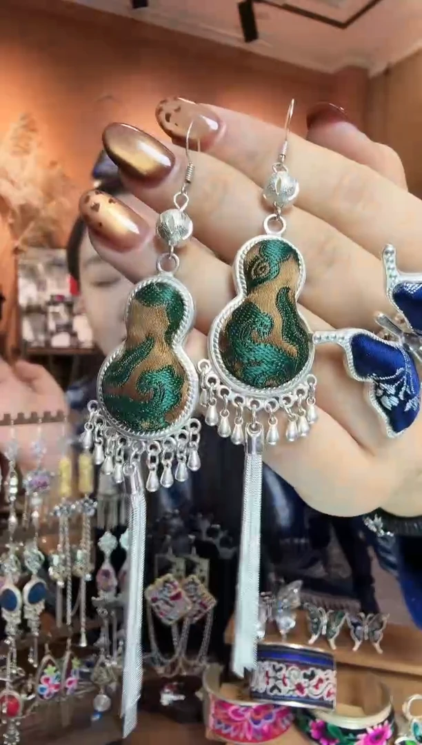 刺绣纯手工民族风耳环