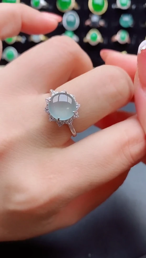 【闪购商品】翡翠戒指银S925镶嵌508050