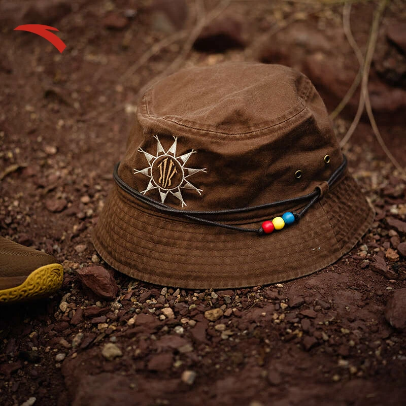 安踏欧文系列“酋长CHIEF HÉLÀ” Logo印花渔夫帽官方正品情侣帽子