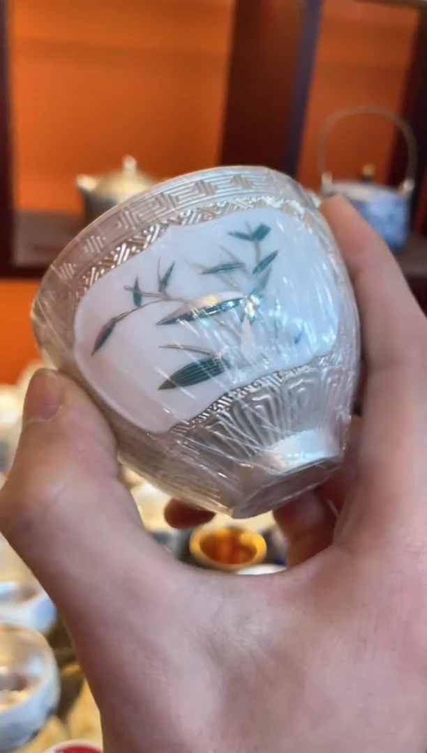 【闪购商品】瓷片@@@@@@@@@@@@竹叶银杯
